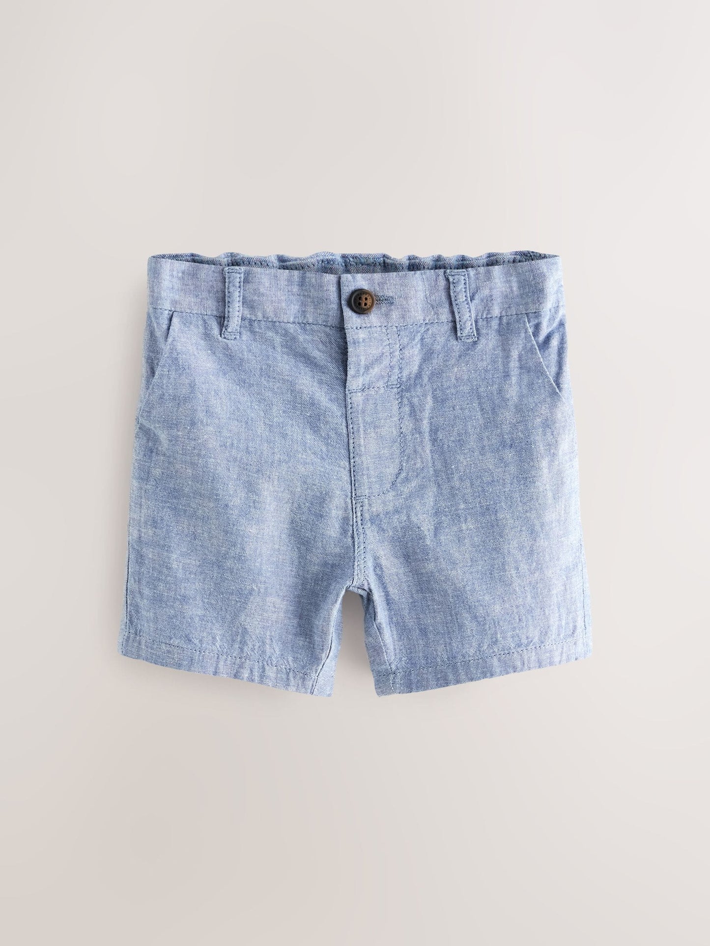 Dsiney Kidz - Chambray Blue Linen Blend Chino Shorts (3mths-7yrs) image 5