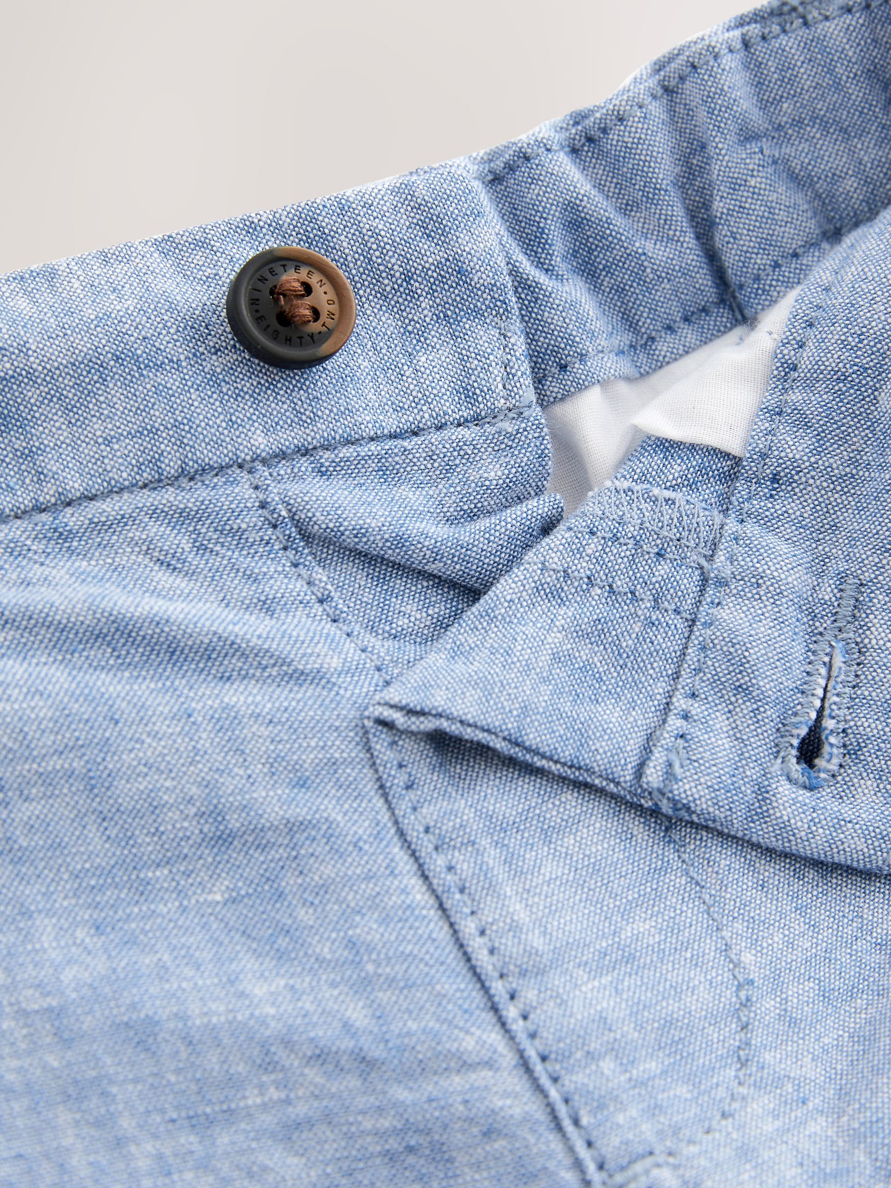 Dsiney Kidz - Chambray Blue Linen Blend Chino Shorts (3mths-7yrs) image 7