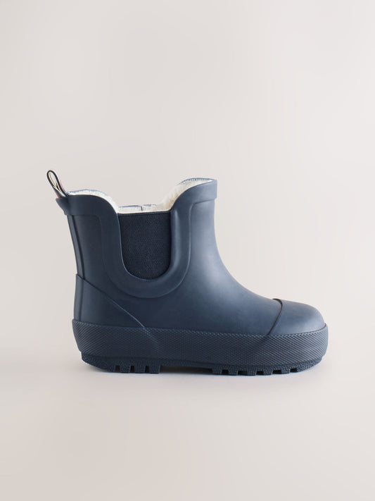 Navy Warm Lined Ankle Wellies image 2