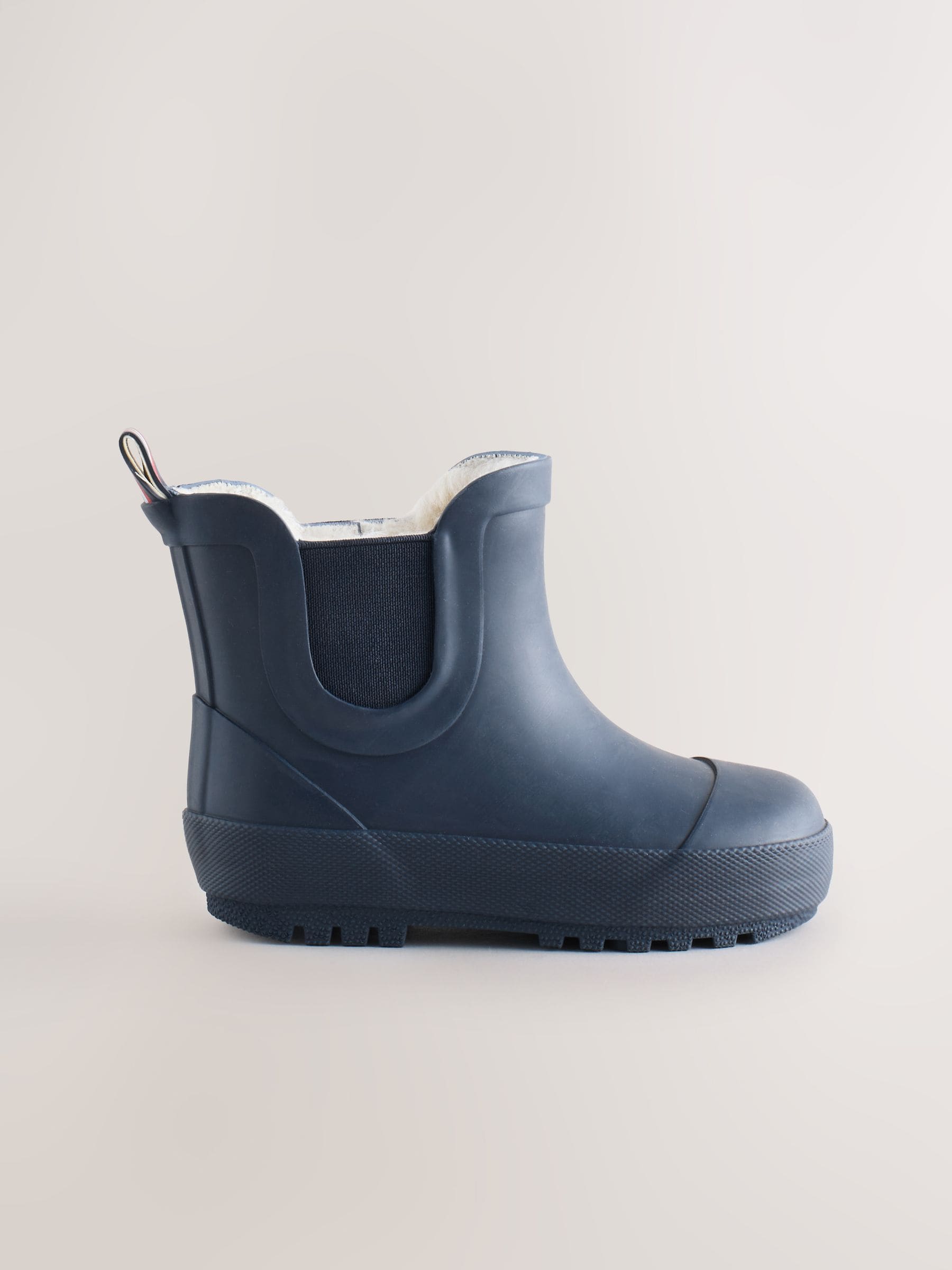 Navy Warm Lined Ankle Wellies image 2