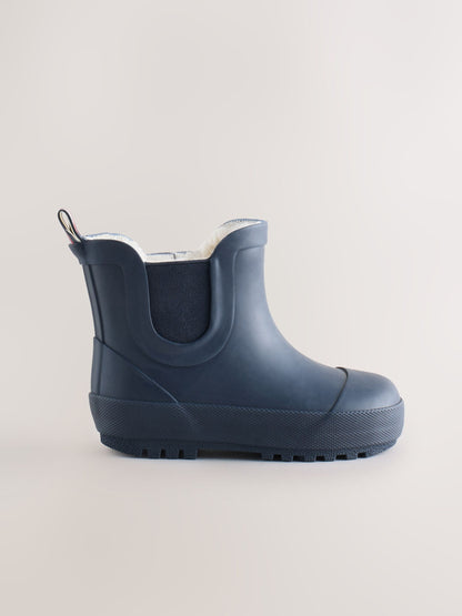 Navy Warm Lined Ankle Wellies image 2