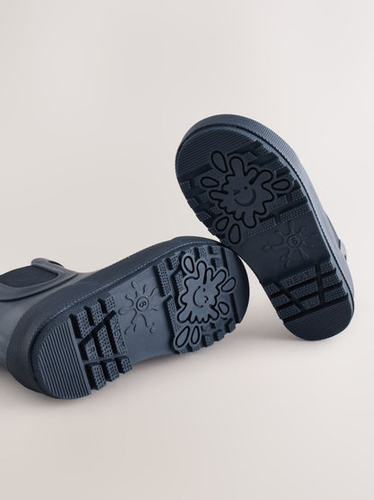 Navy Warm Lined Ankle Wellies image 5