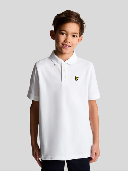 Dsiney Kidz - Lyle & Scott White Plain Polo T-Shirt image 1
