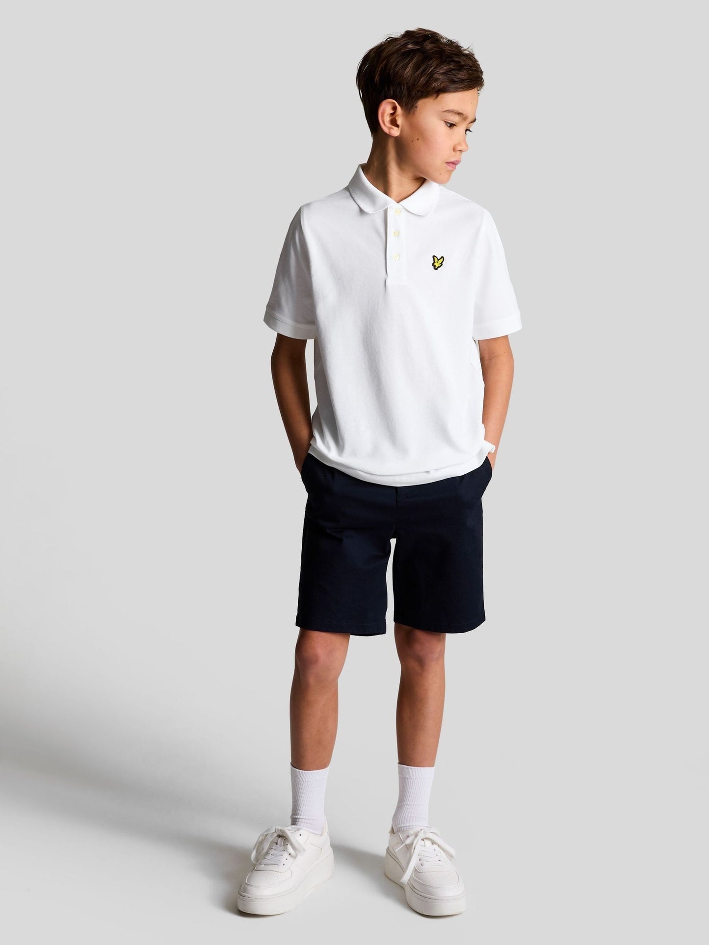 Dsiney Kidz - Lyle & Scott White Plain Polo T-Shirt image 3