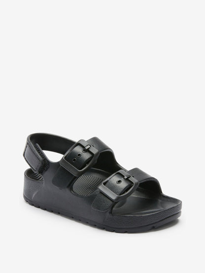 Black Double Buckle Ankle Strap EVA Sandals