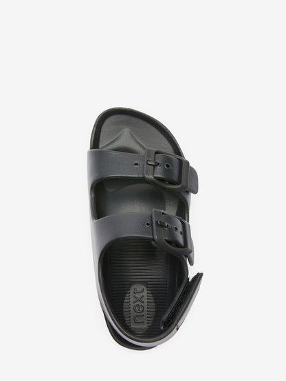 Black Double Buckle Ankle Strap EVA Sandals