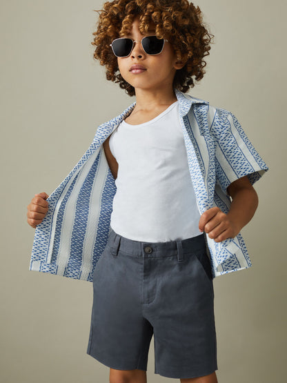 Dsiney Kidz - Reiss Airforce Blue Wicket 9-13 yrs Casual Chino Shorts image 1