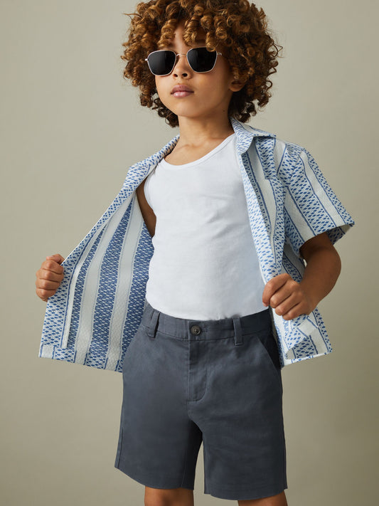 Dsiney Kidz - Reiss Airforce Blue Wicket 9-13 yrs Casual Chino Shorts image 1