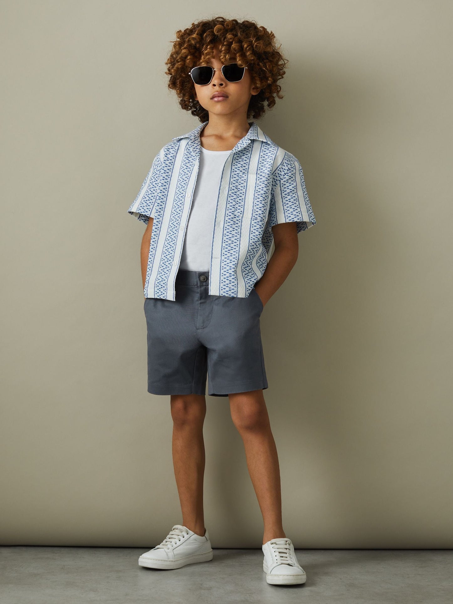 Dsiney Kidz - Reiss Airforce Blue Wicket 9-13 yrs Casual Chino Shorts image 3