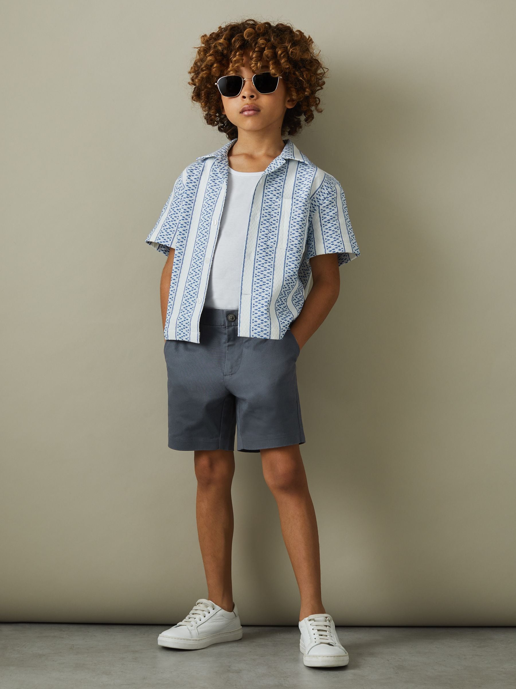 Dsiney Kidz - Reiss Airforce Blue Wicket 9-13 yrs Casual Chino Shorts image 3
