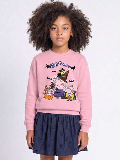 Rags & Rascals Pink Hasbro Peppa Pig Boo Crew Halloween Sweatshirt - image 1