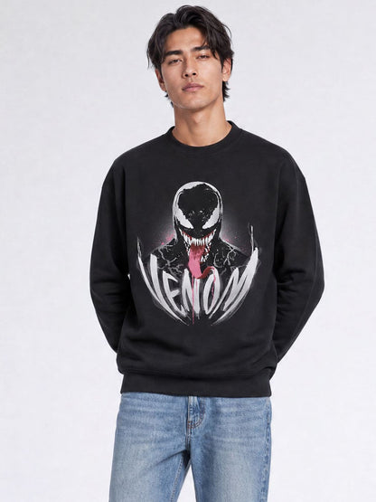Brands In Black Marvel Venom Smile Halloween Sweatshirt - image 1