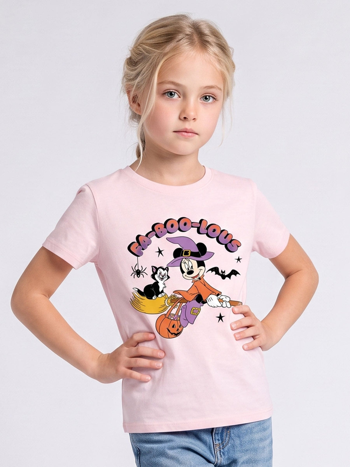 Rags & Rascals Pink Disney Minnie Mouse Faboolous Halloween T-Shirt - image 1