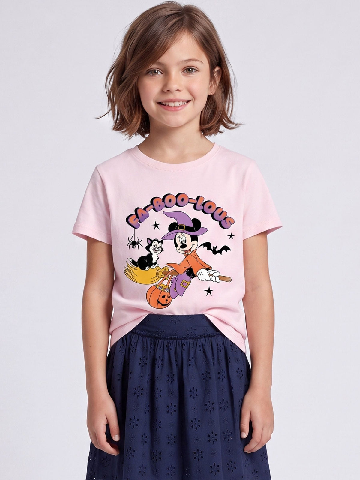 Rags & Rascals Pink Disney Minnie Mouse Faboolous Halloween T-Shirt - image 2