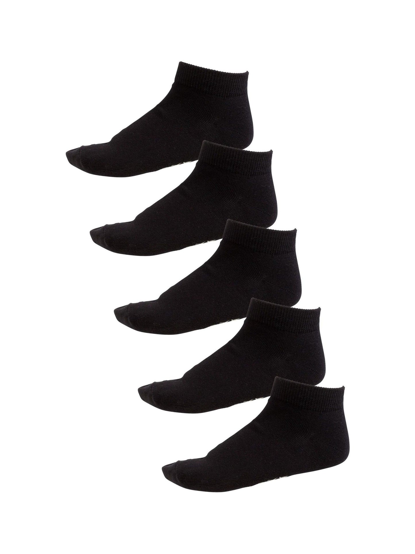 Black 5 Pack Cotton Rich Trainer Socks image 1