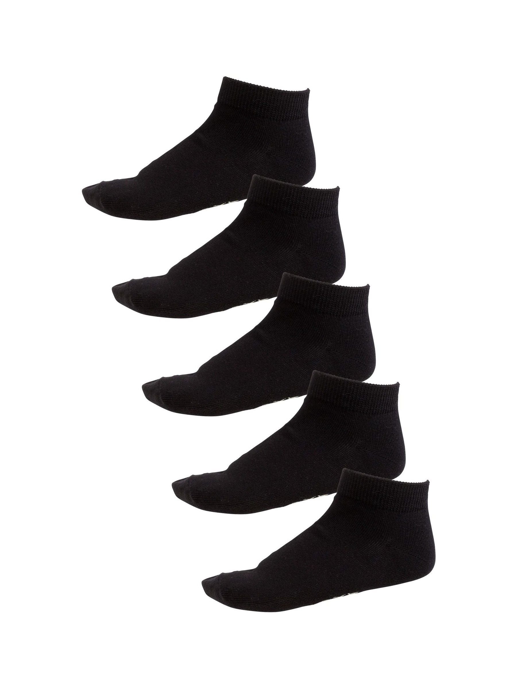Black 5 Pack Cotton Rich Trainer Socks image 1