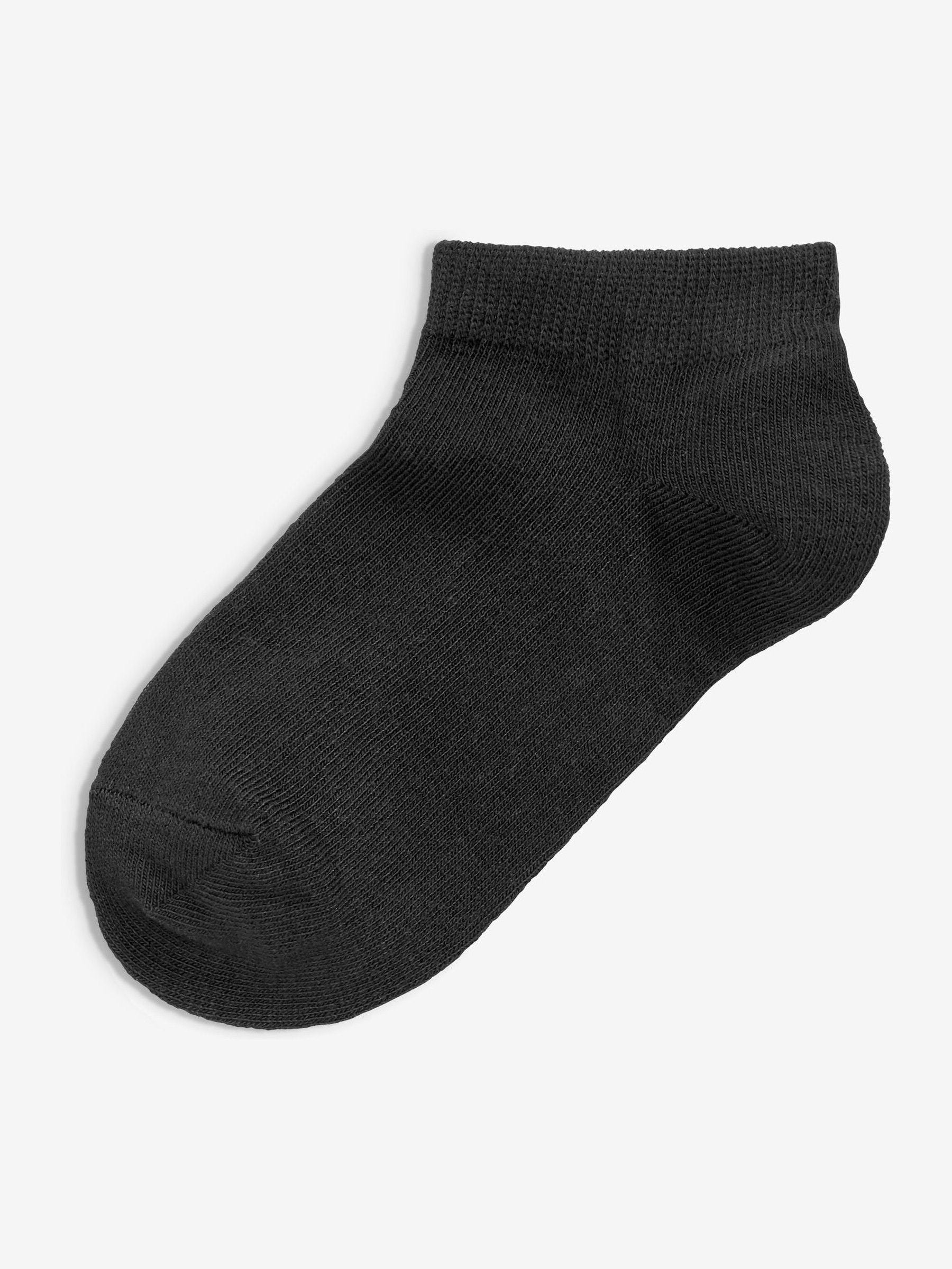 Black 5 Pack Cotton Rich Trainer Socks image 4