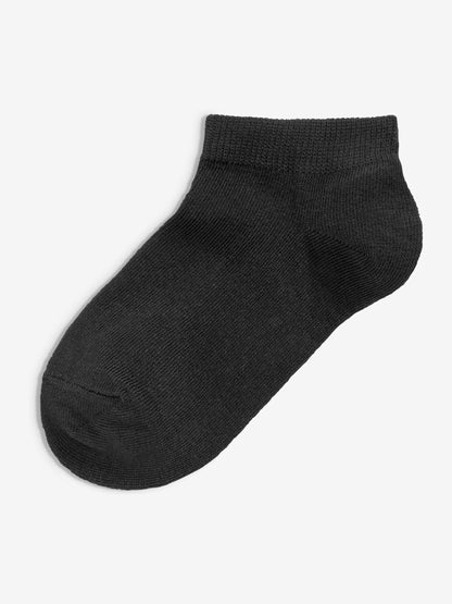 Black 5 Pack Cotton Rich Trainer Socks image 4