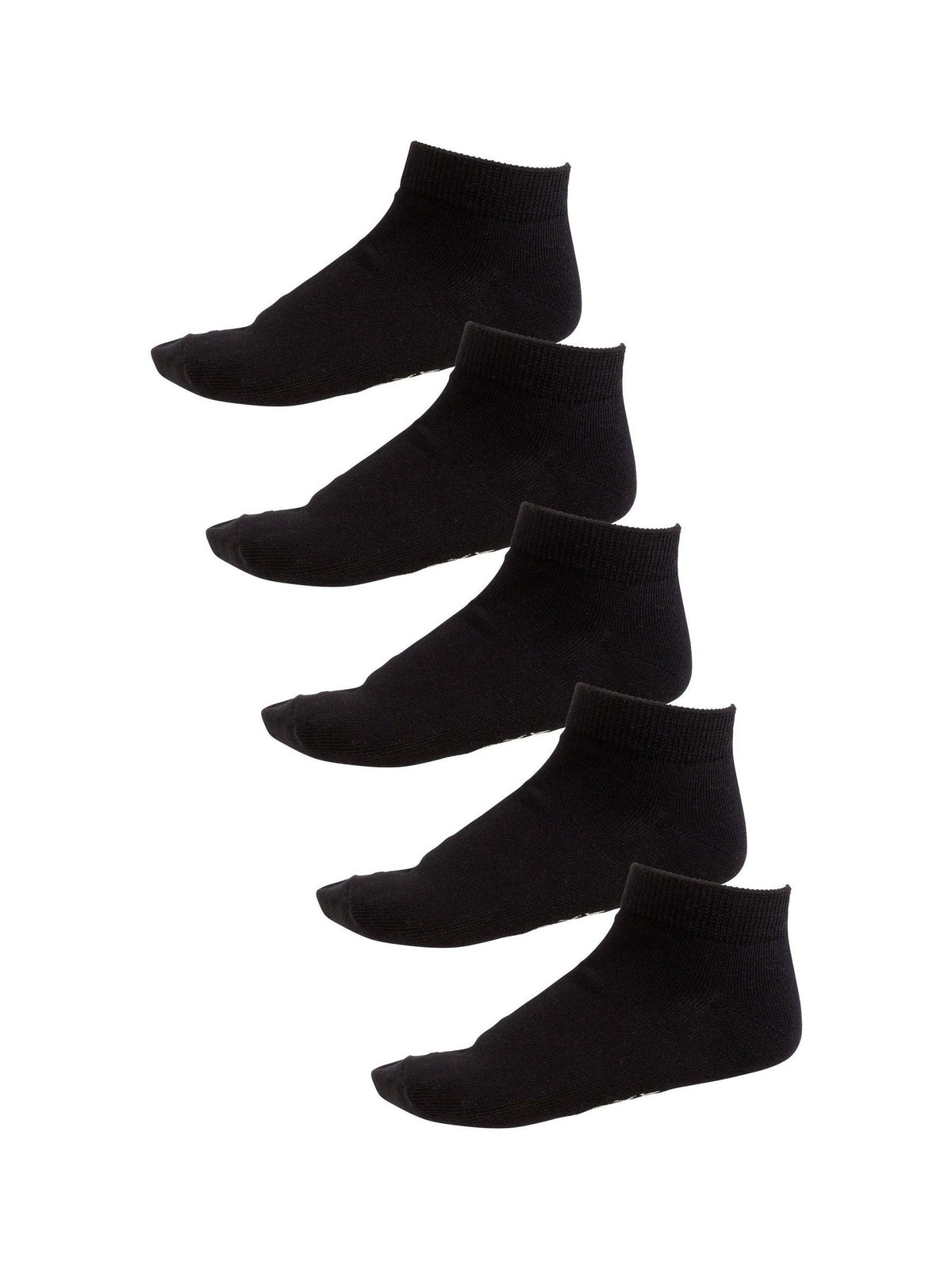 Black 5 Pack Cotton Rich Trainer Socks image 1