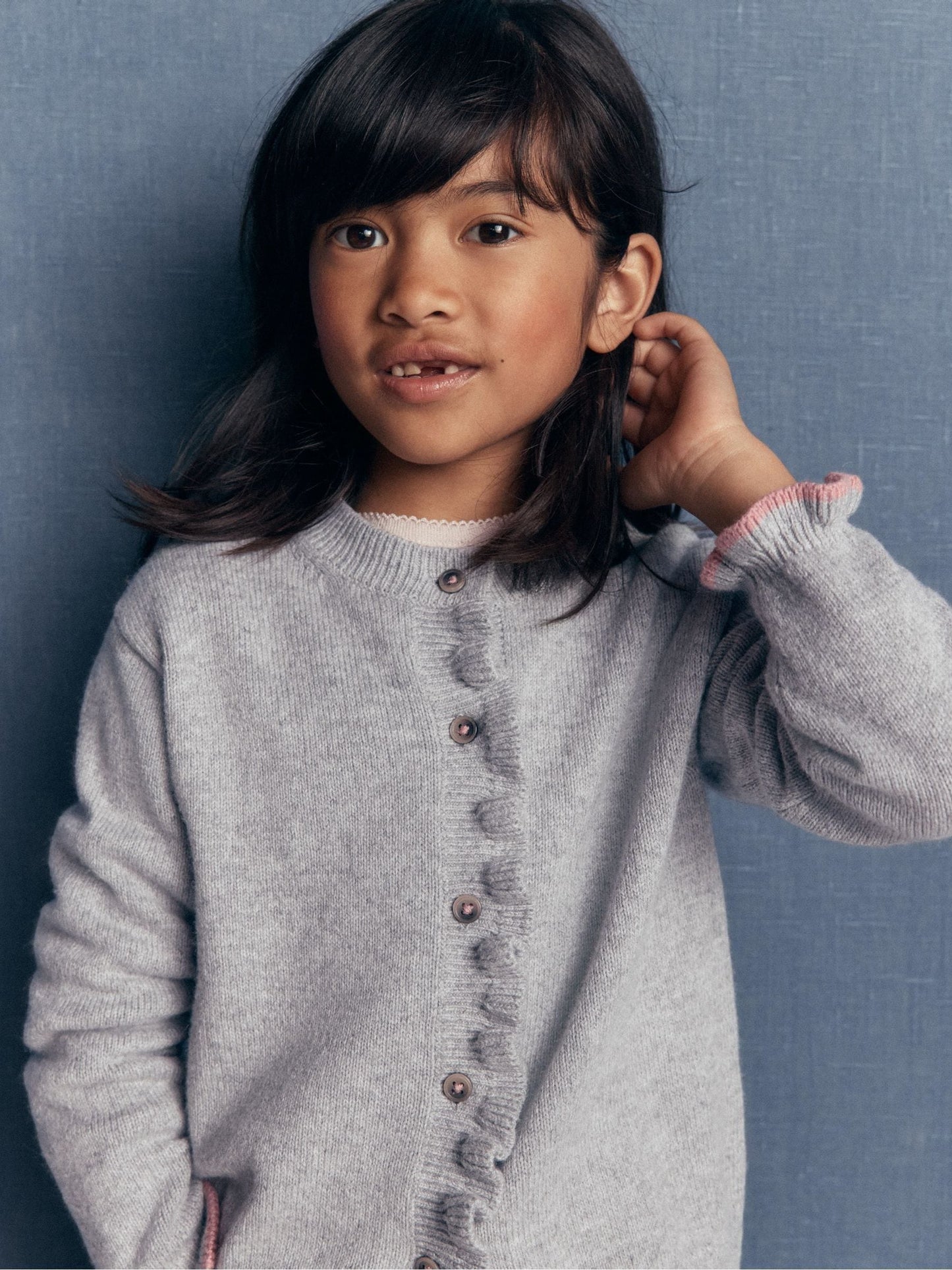 Dsiney Kidz - Boden Grey Everyday Frilled Cardigan image 2