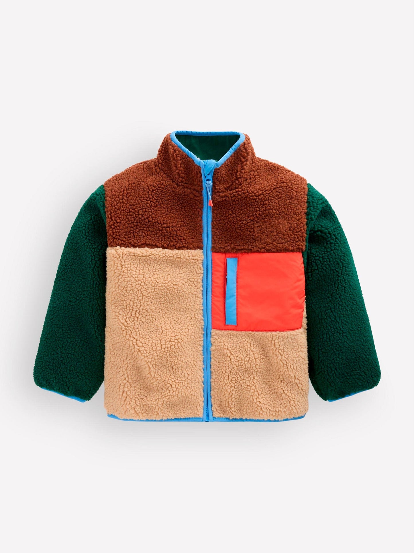 Dsiney Kidz - Boden Natural Cosy Colour Block Borg Jacket image 1