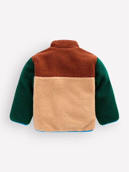 Dsiney Kidz - Boden Natural Cosy Colour Block Borg Jacket image 2