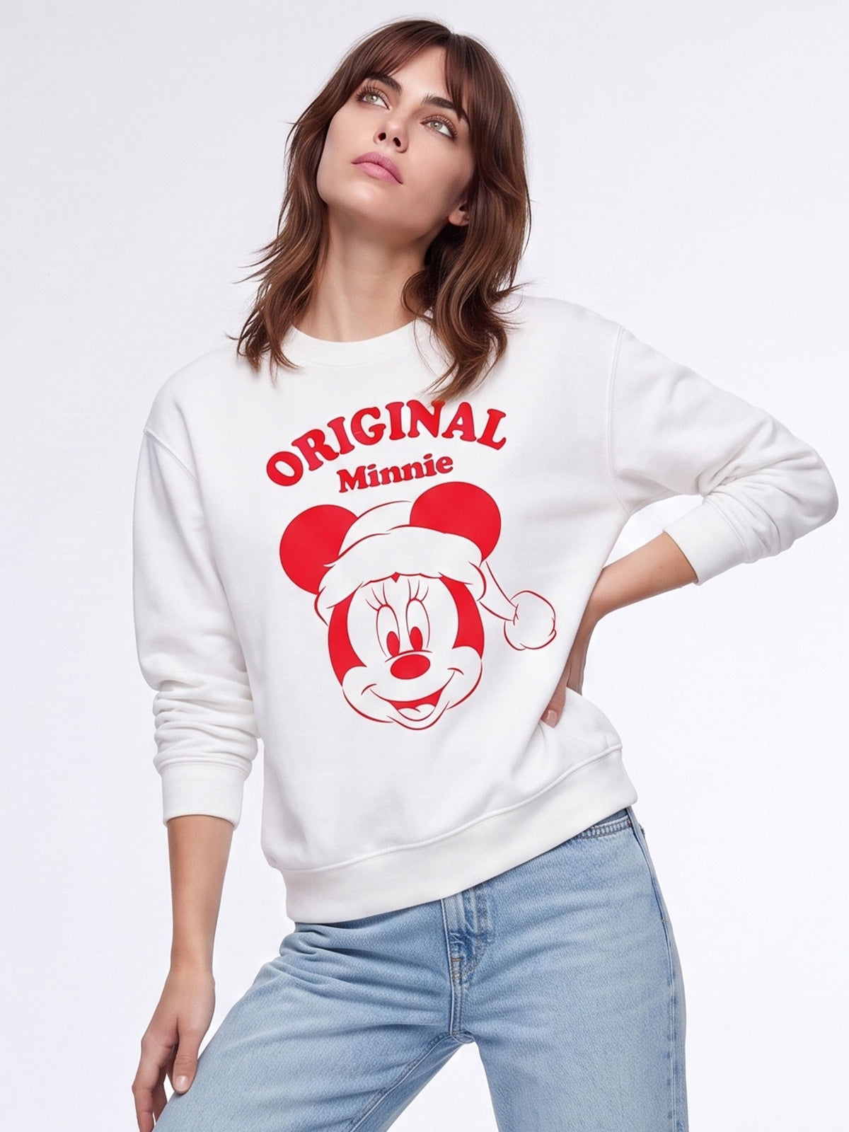 Brands In White Disney Minnie Mouse Original Christmas Sweatshirt - image 1