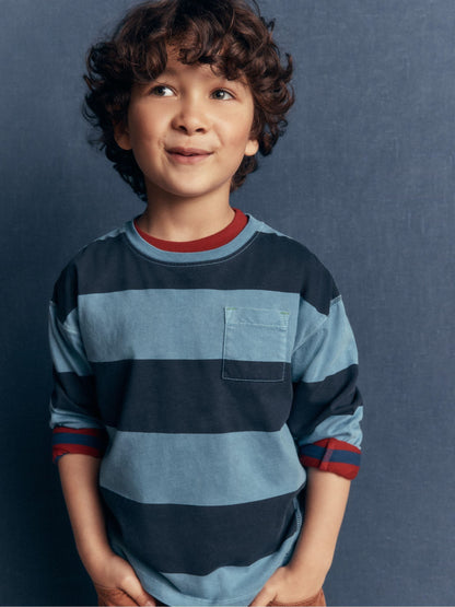 Dsiney Kidz - Boden Blue Long Sleeve Garment Dye T-Shirt image 1