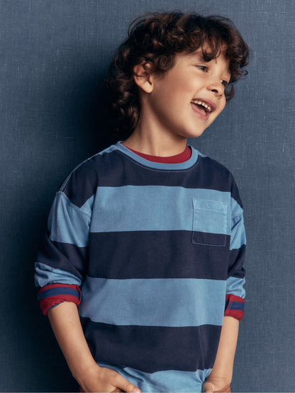 Dsiney Kidz - Boden Blue Long Sleeve Garment Dye T-Shirt image 2