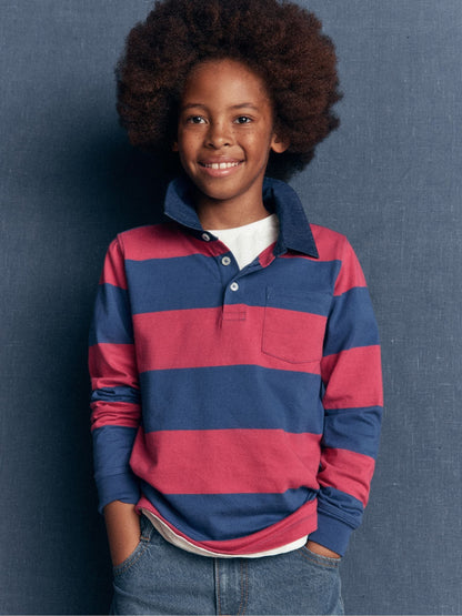 Dsiney Kidz - Boden Red Long Sleeve Smart Polo Shirt image 1