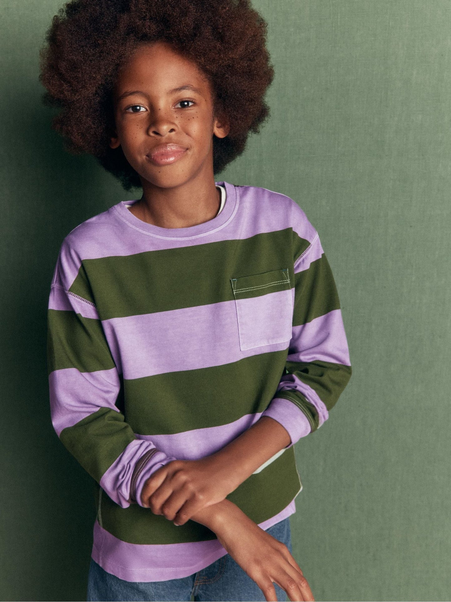 Dsiney Kidz - Boden Purple Long Sleeve Garment Dye T-Shirt image 1