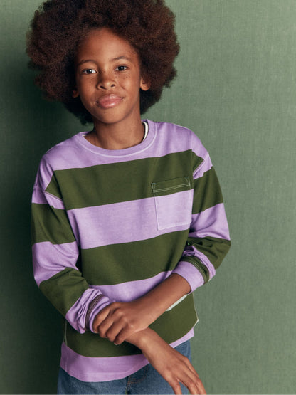 Dsiney Kidz - Boden Purple Long Sleeve Garment Dye T-Shirt image 1