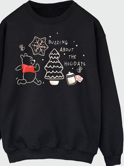 Brands In Black Disney Winnie The Pooh Buzzing Holidays Christmas Sweatshirt - image 3