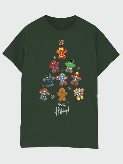 Brands In Green Marvel Avengers Christmas Tree T-Shirt - image 2