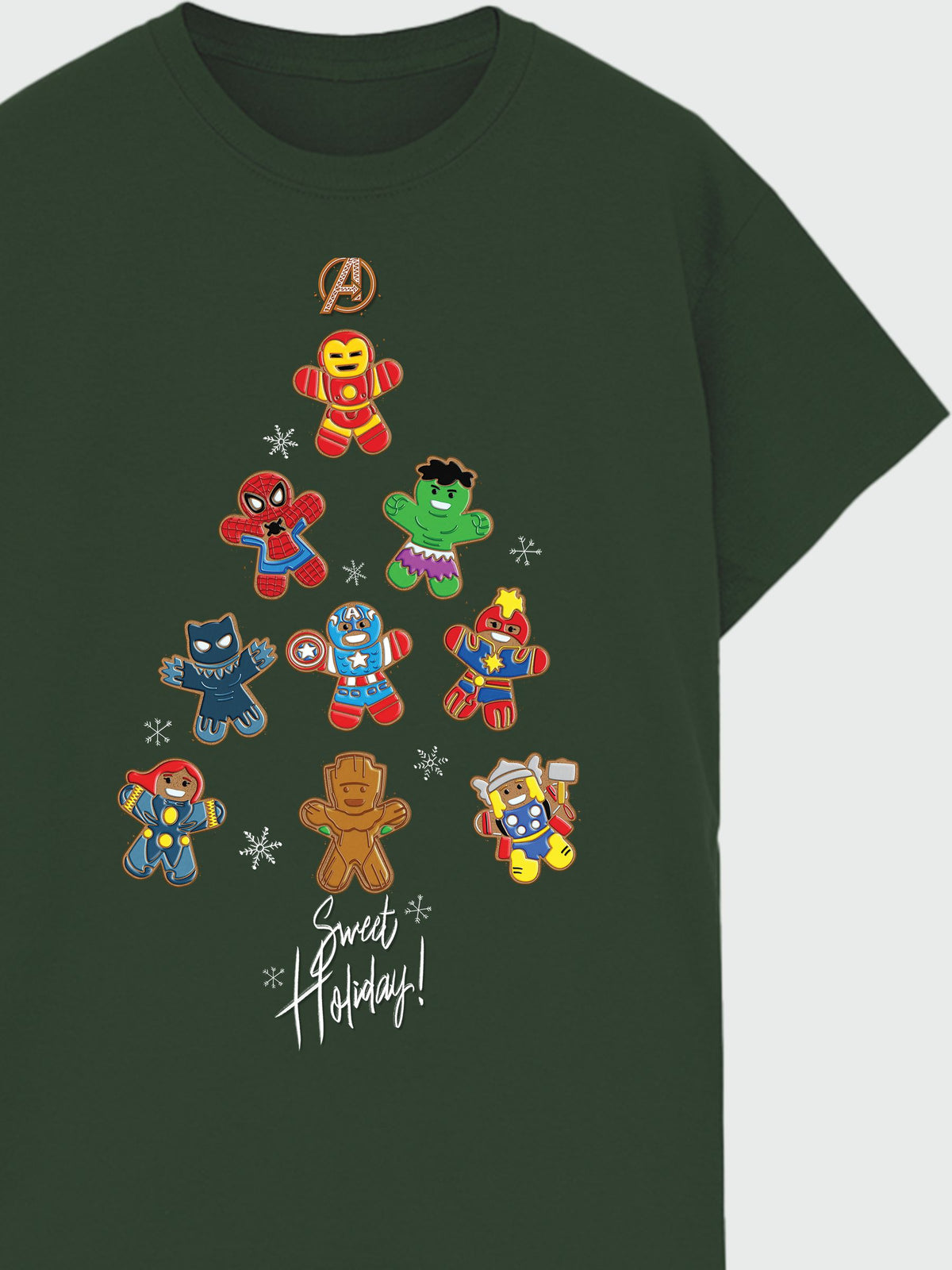 Brands In Green Marvel Avengers Christmas Tree T-Shirt - image 3