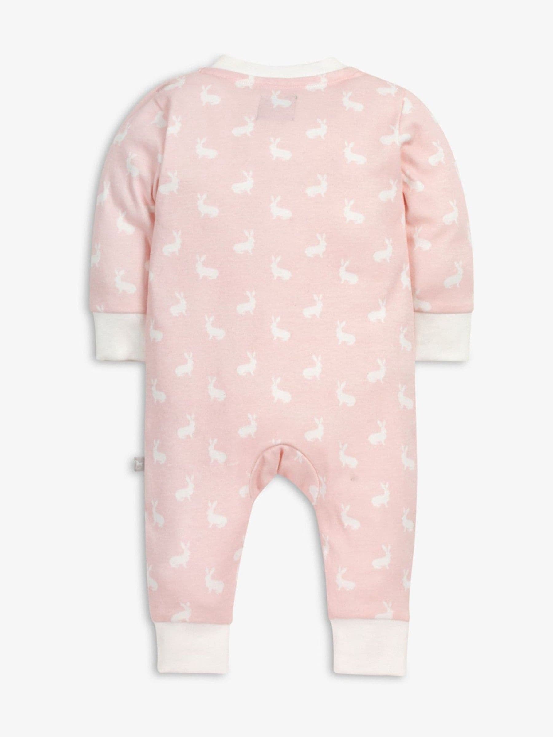 The Little Tailor Pink Front Zip Soft 100% Cotton Sleepsuit image 4