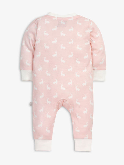 The Little Tailor Pink Front Zip Soft 100% Cotton Sleepsuit image 4