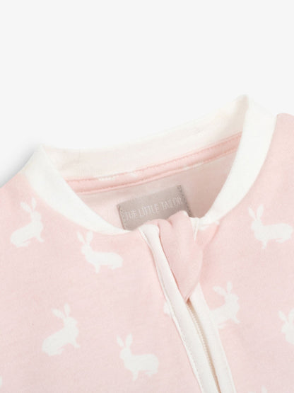 The Little Tailor Pink Front Zip Soft 100% Cotton Sleepsuit image 5