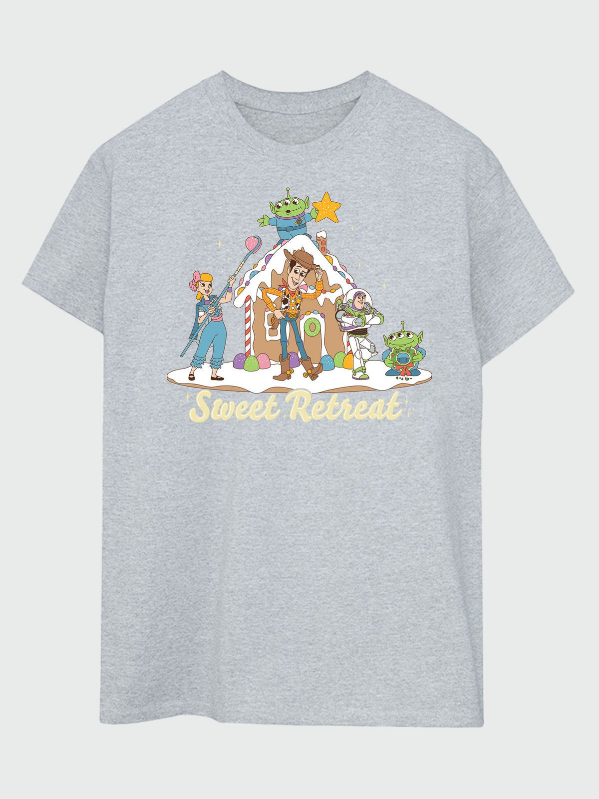 Brands In Grey Disney Toy Story Sweet Retreat Christmas Boyfriend Fit T-Shirt - image 2
