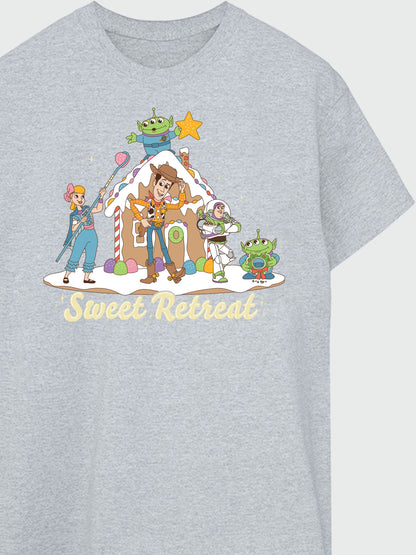Brands In Grey Disney Toy Story Sweet Retreat Christmas Boyfriend Fit T-Shirt - image 3