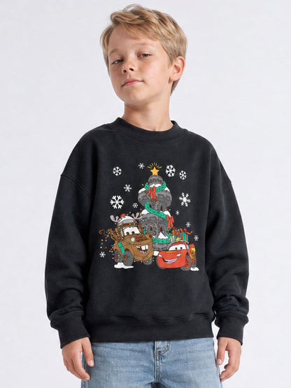 Rags & Rascals Black Disney Cars Christmas Sweatshirt - image 1