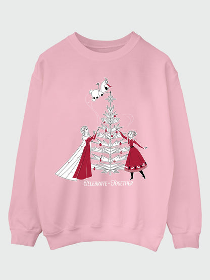 Rags & Rascals Pink Disney Frozen Celebrate Christmas Sweatshirt - image 2