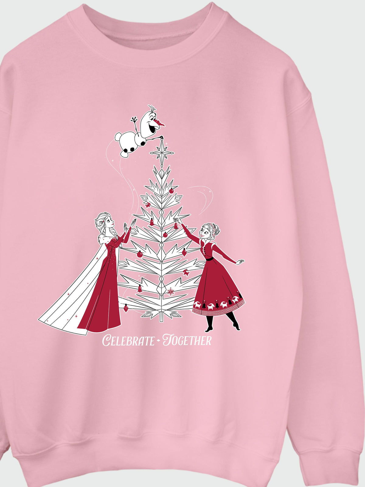Rags & Rascals Pink Disney Frozen Celebrate Christmas Sweatshirt - image 3