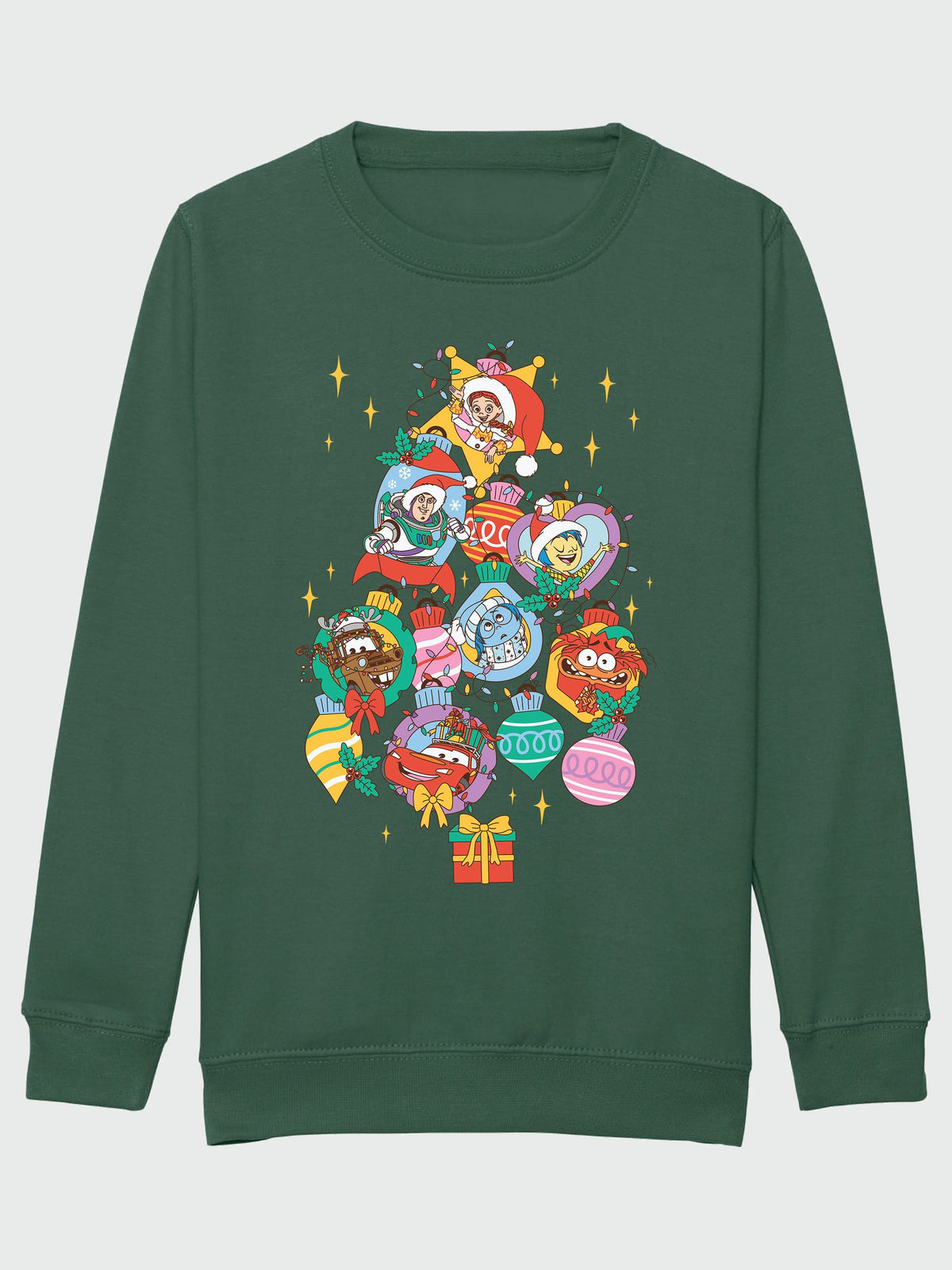 Rags & Rascals Green Disney Cars Pixar Tree Christmas Sweatshirt - image 2