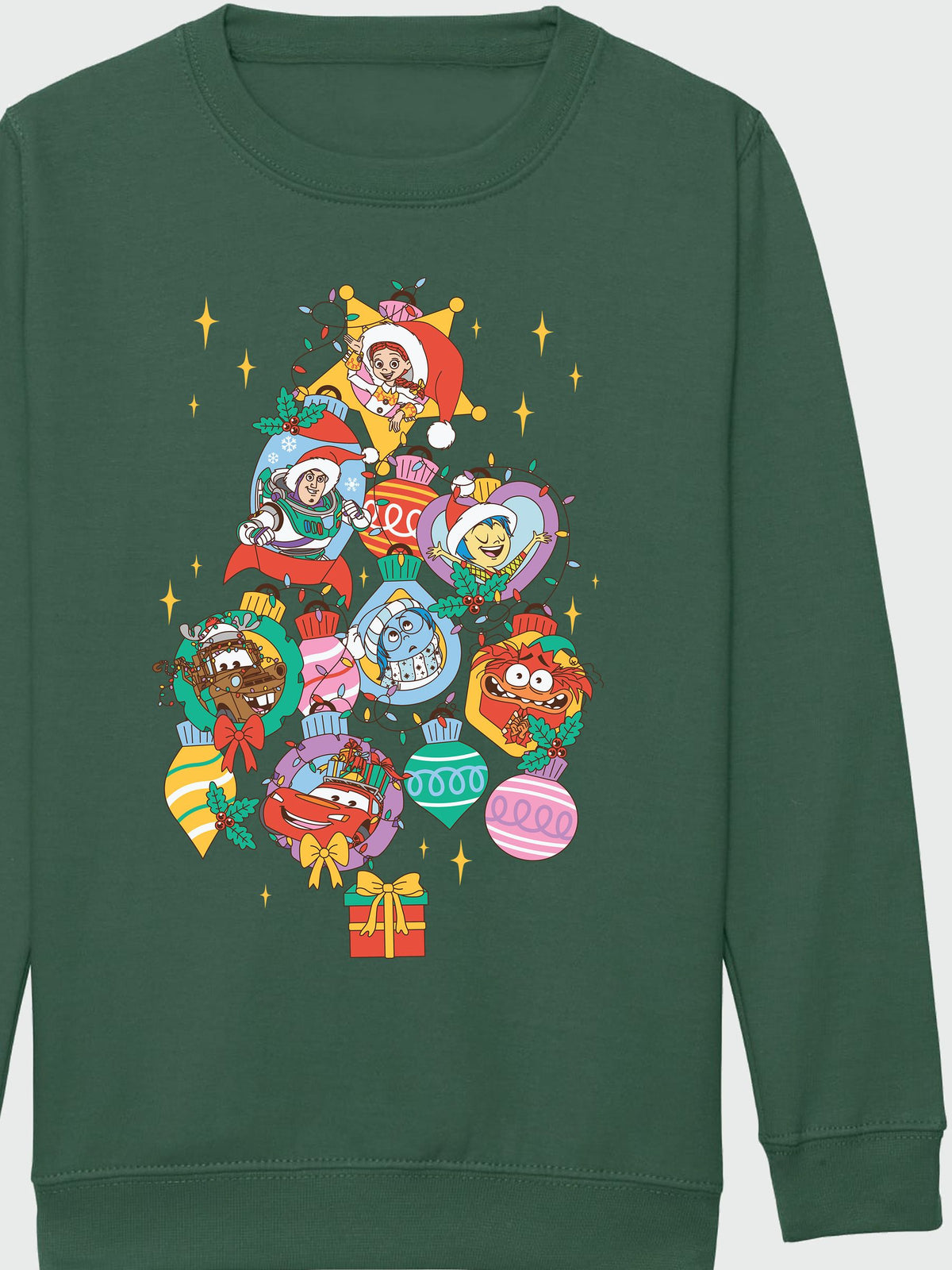 Rags & Rascals Green Disney Cars Pixar Tree Christmas Sweatshirt - image 3