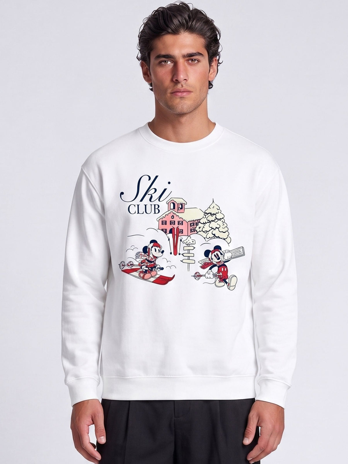Brands In White Disney Mickey Mouse Ski Club Sweatshirt - image 1