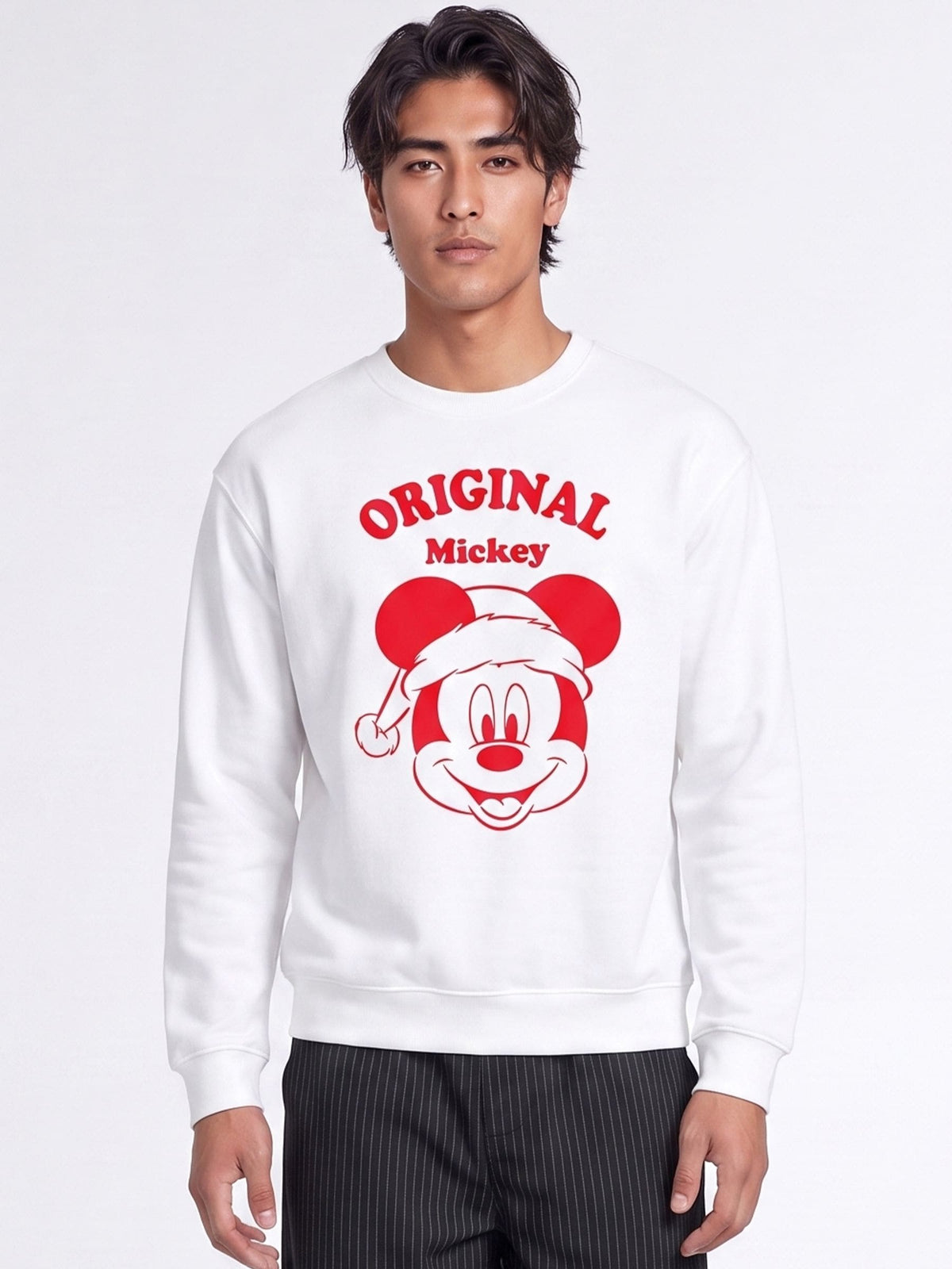 Brands In White Disney Mickey Mouse Original Christmas Sweatshirt - image 1