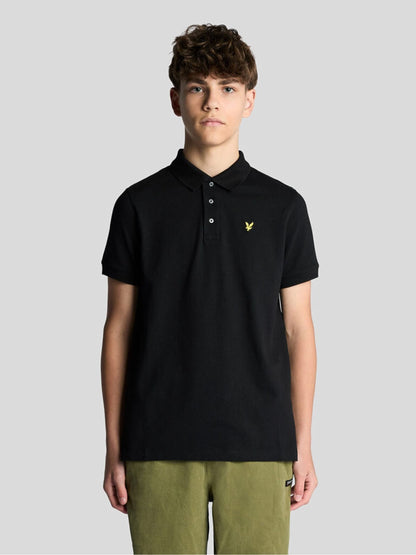 Dsiney Kidz - Lyle & Scott Black Plain Polo T-Shirt image 1