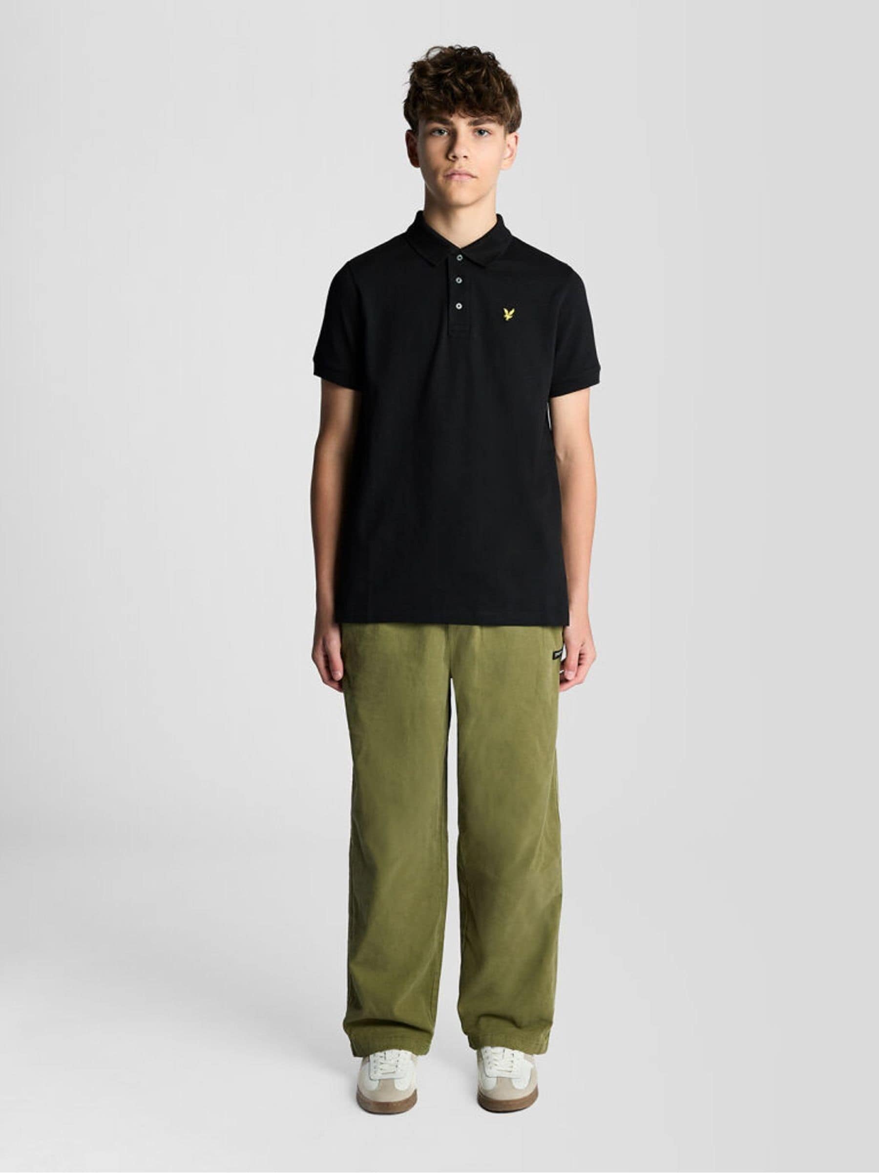 Dsiney Kidz - Lyle & Scott Black Plain Polo T-Shirt image 2