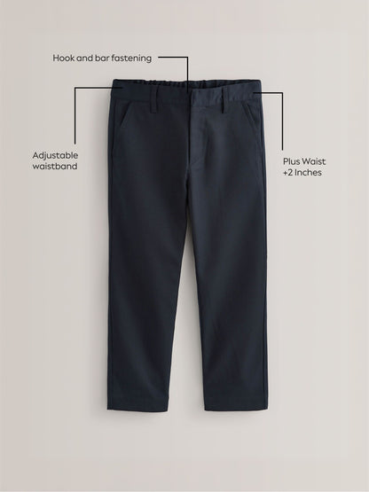 Dsiney Kidz - Navy Plus Waist Straight Leg School Trousers (3-17yrs) image 5